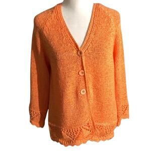 Fia Handloomed 3-Button Cardigan Women’s Size S — Artisan Knit, Cozy, Boho